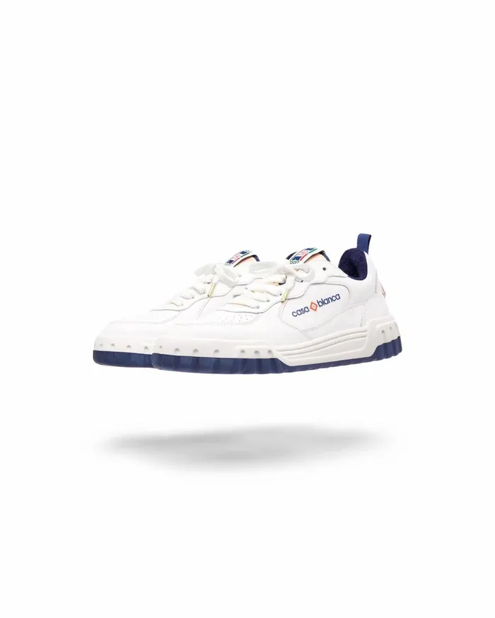 Sneakers Women Casablanca Paris Court White and Navy Sneaker