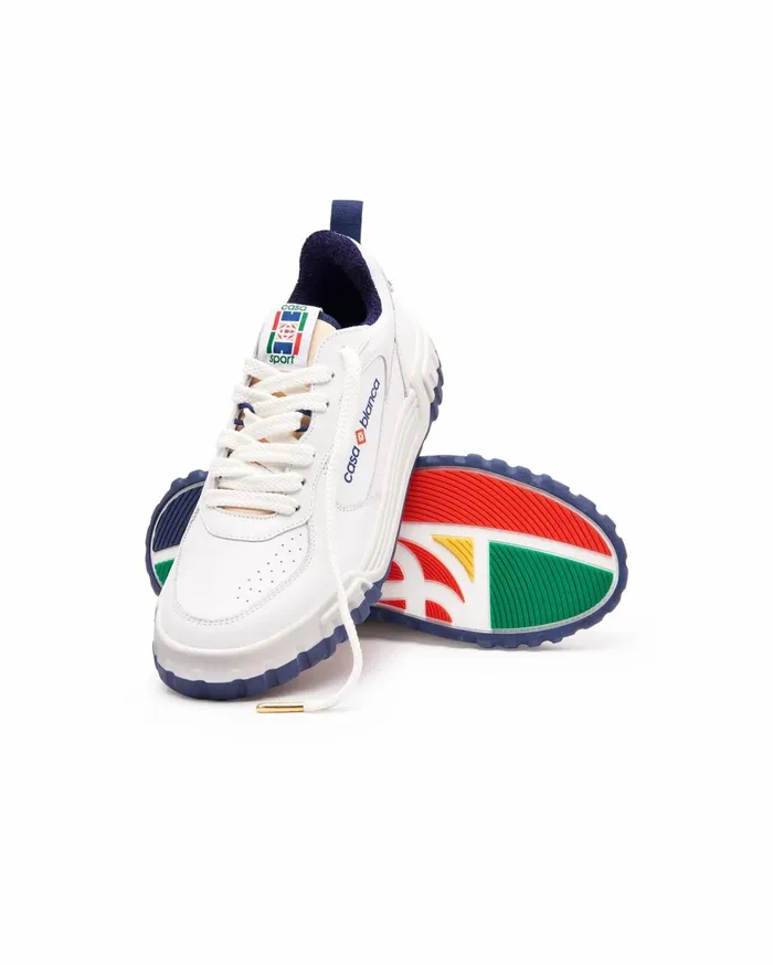 Sneakers Women Casablanca Paris Court White and Navy Sneaker