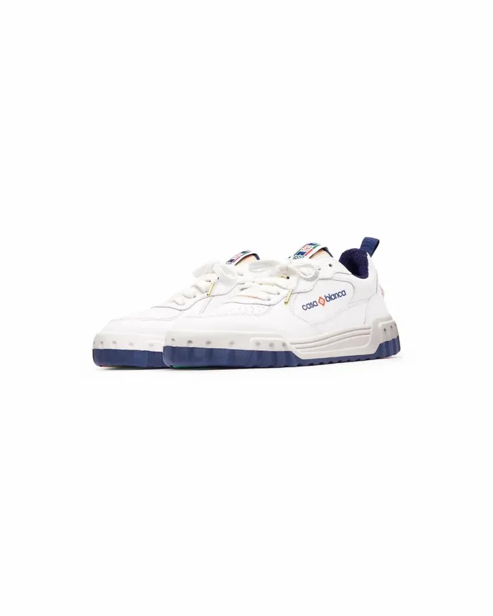 Sneakers Women Casablanca Paris Court White and Navy Sneaker