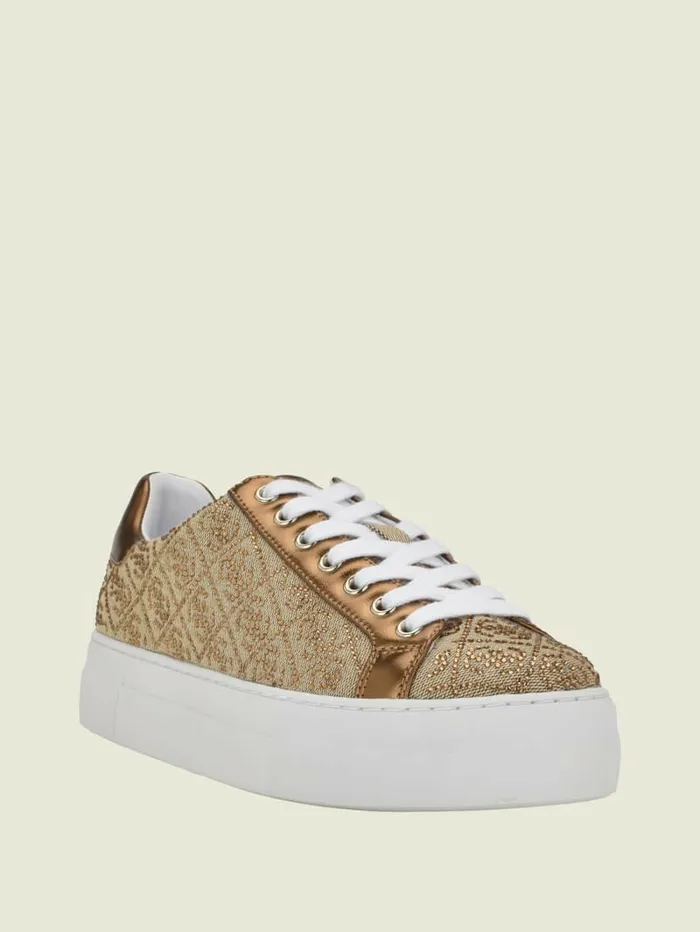 Sneakers Women Gelsen Rhinestone Logo LowTop Sneakers Bronze GUESS