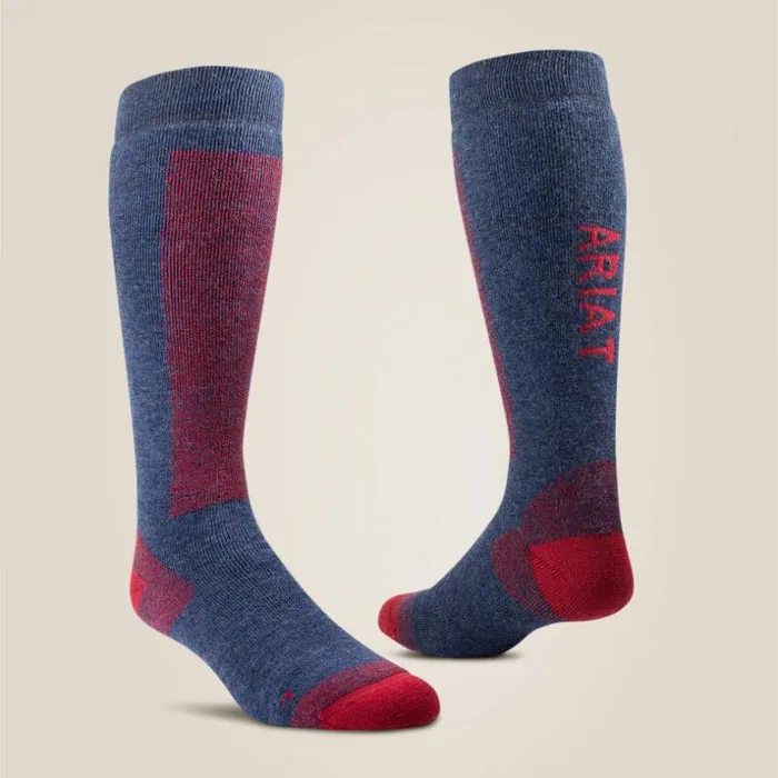 Socks MenWomen Ariat AriatTEK Merino Socks Navyred