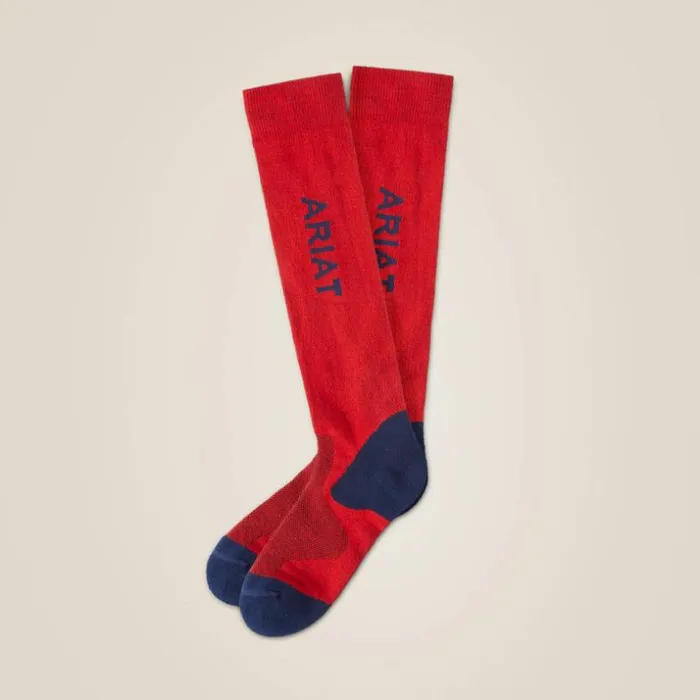 Socks MenWomen Ariat AriatTEK Performance Socks Red Socks MenWomen Ariat AriatTEK Performance Socks Red