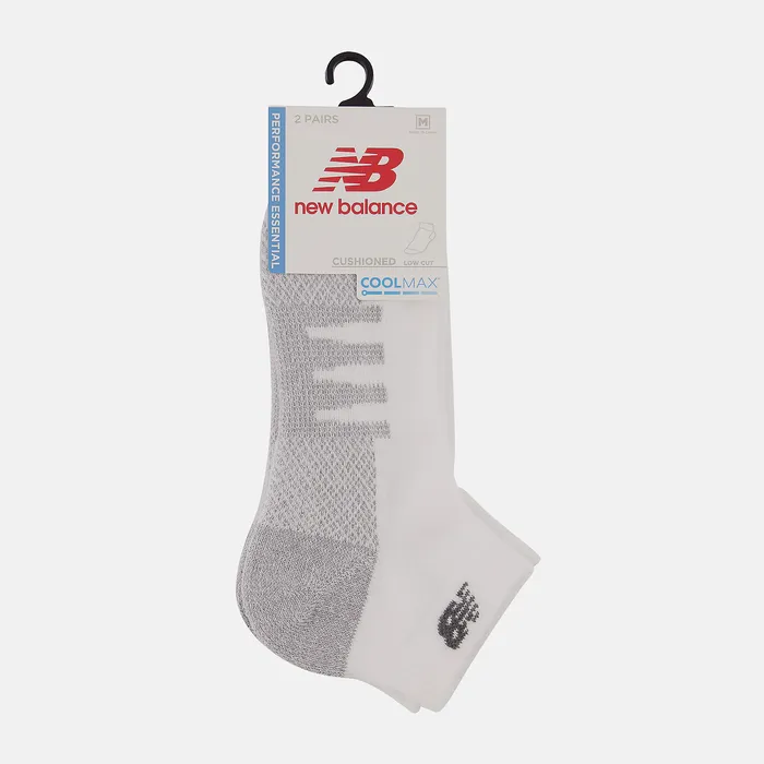 Socks MenWomen Coolmax Low Cut Socks 2 Pack WHITE New Balance Socks MenWomen Coolmax Low Cut Socks 2 Pack WHITE New Balance