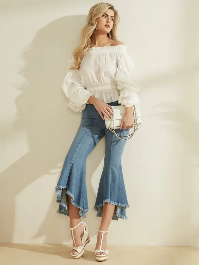Sofia 1981 HighRise Flared Jeans Sofia Wash Bottoms GUESS Women Sofia 1981 HighRise Flared Jeans Sofia Wash Bottoms GUESS Women