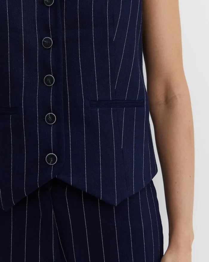 Sportscraft Brianne Stripe Vest Navywhite Women Jackets and Vests