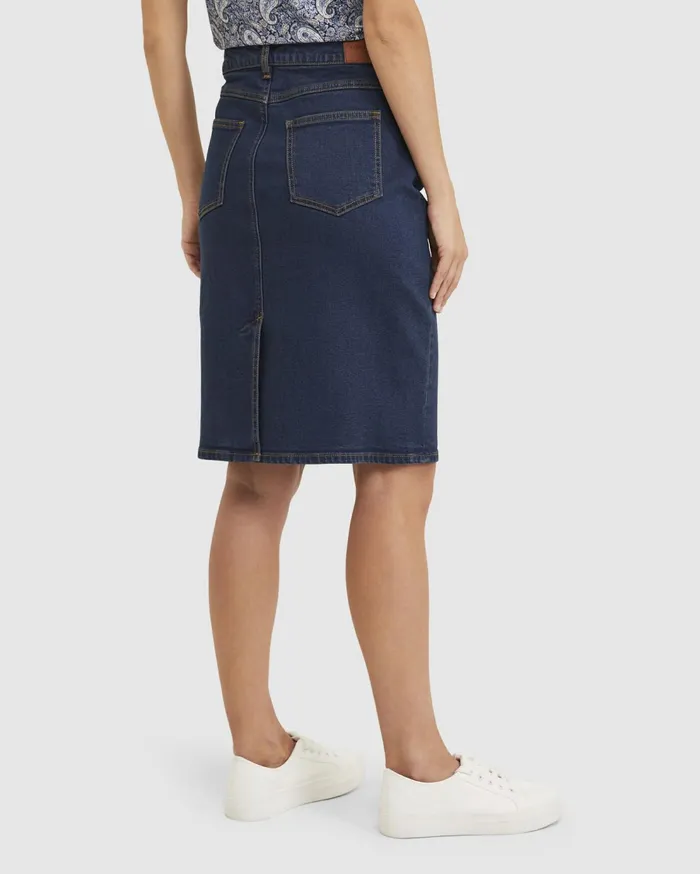 Sportscraft Brodie Denim Skirt Dark Wash Women Skirts