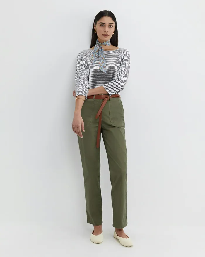 Sportscraft Cecile Linen Top Whitenavy Women Tops and Tees