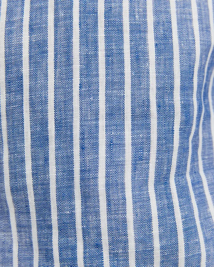 Sportscraft Chalmers Long Sleeve Stripe Linen Shirt Bluewhite Men Shirts