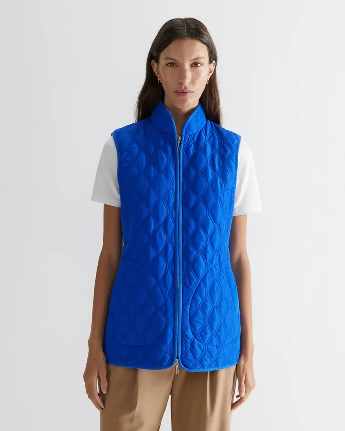 Sportscraft Charlie Quilted Vest Cobalt Women Jackets and Vests