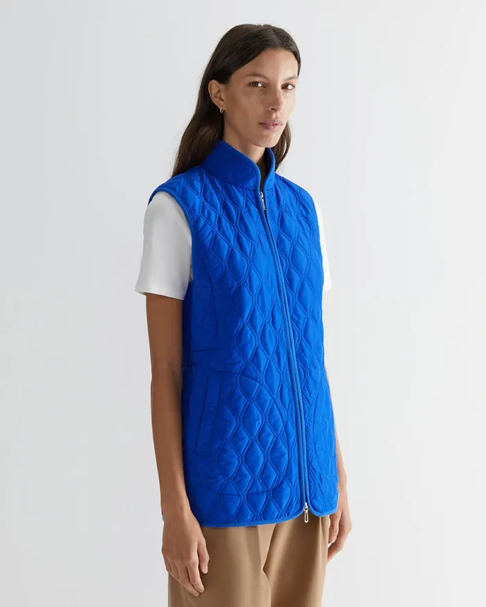 Sportscraft Charlie Quilted Vest Cobalt Women Jackets and Vests