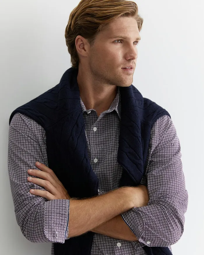 Sportscraft Claremont Print Shirt Lilac Men Shirts