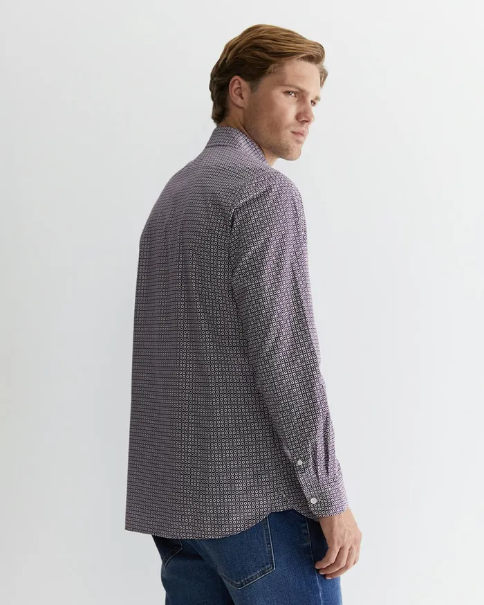 Sportscraft Claremont Print Shirt Lilac Men Shirts