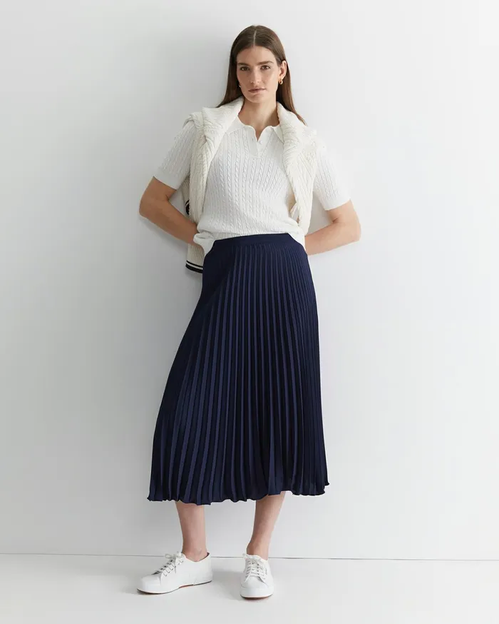 Sportscraft Elka Cable Polo White Women Tops and Tees