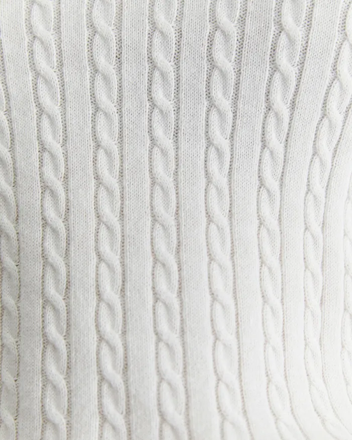Sportscraft Elka Cable Polo White Women Tops and Tees