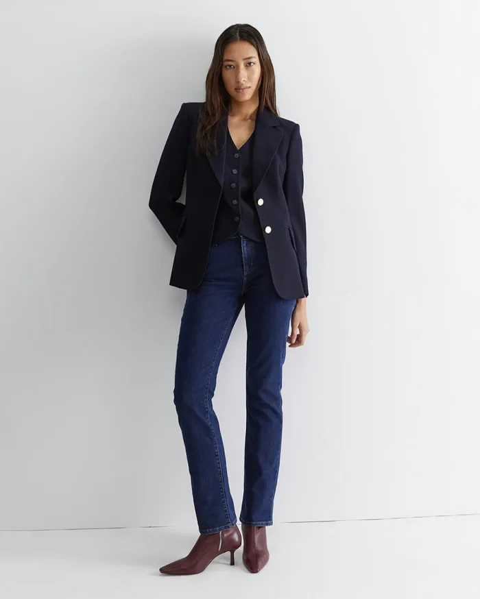 Sportscraft Frankie Twill Vest Navy Women Jackets and Vests