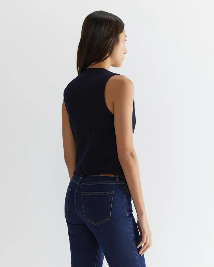 Sportscraft Frankie Twill Vest Navy Women Jackets and Vests