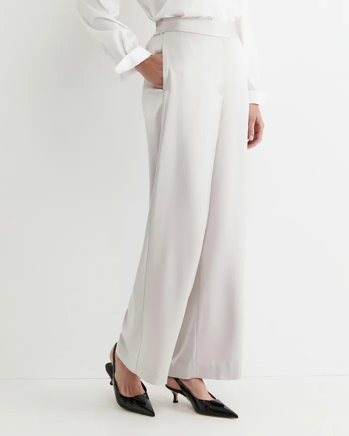 Sportscraft Harlow Sateen Wide Leg Pant Pearl Women Pants