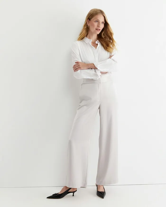 Sportscraft Harlow Sateen Wide Leg Pant Pearl Women Pants