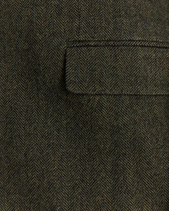 Sportscraft Herringbone Wool Blazer Moss Men Jackets and Blazers