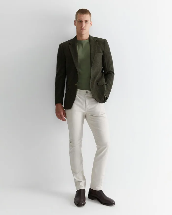 Sportscraft Herringbone Wool Blazer Moss Men Jackets and Blazers