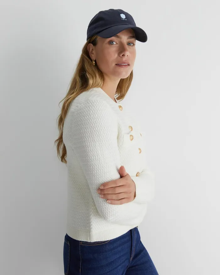 Sportscraft Joyce Merino Wool Cardigan Winter White Women Knits and Cardigans