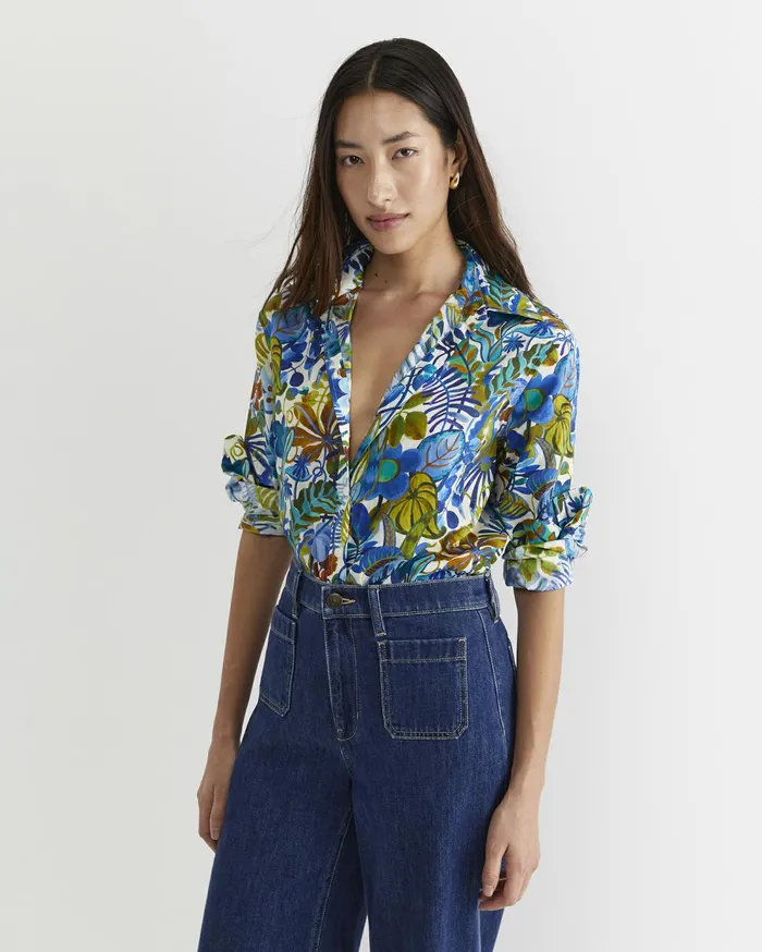 Sportscraft Jungle Long Sleeve Liberty Shirt Blue Multi Women Shirts