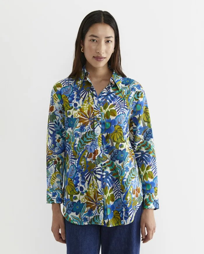 Sportscraft Jungle Long Sleeve Liberty Shirt Blue Multi Women Shirts