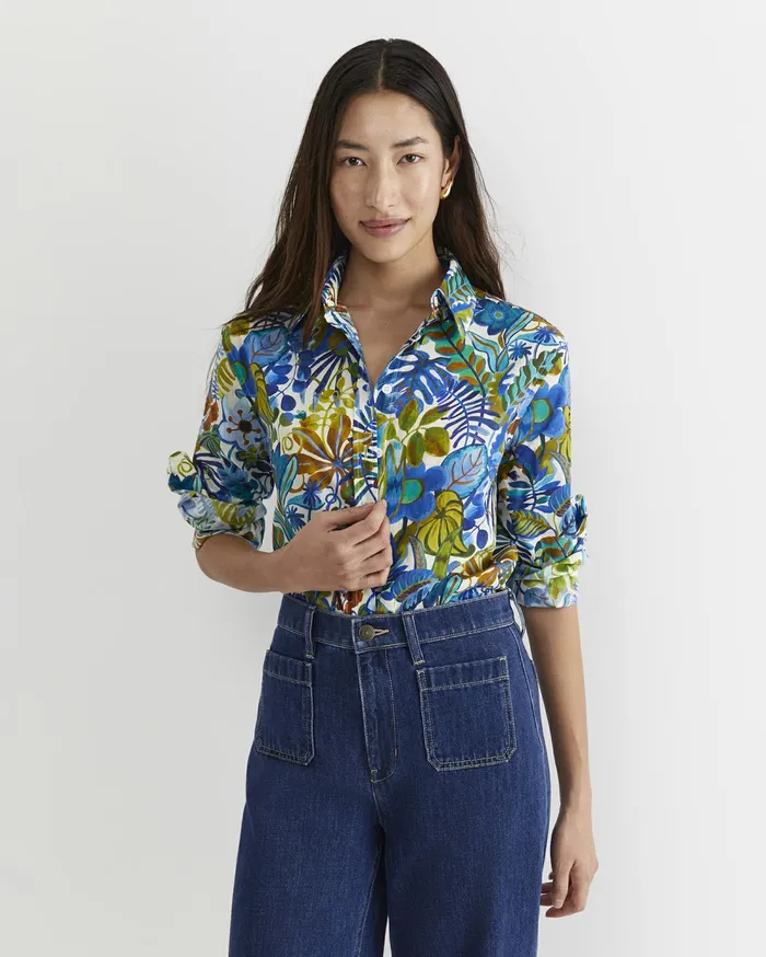 Sportscraft Jungle Long Sleeve Liberty Shirt Blue Multi Women Shirts