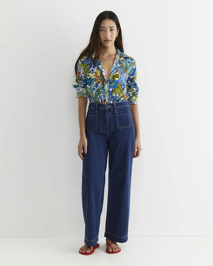 Sportscraft Jungle Long Sleeve Liberty Shirt Blue Multi Women Shirts