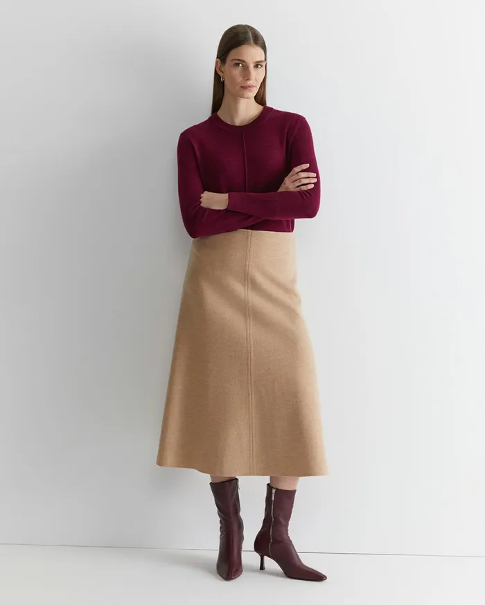 Sportscraft Kendra Wool Skirt Tan Women Skirts