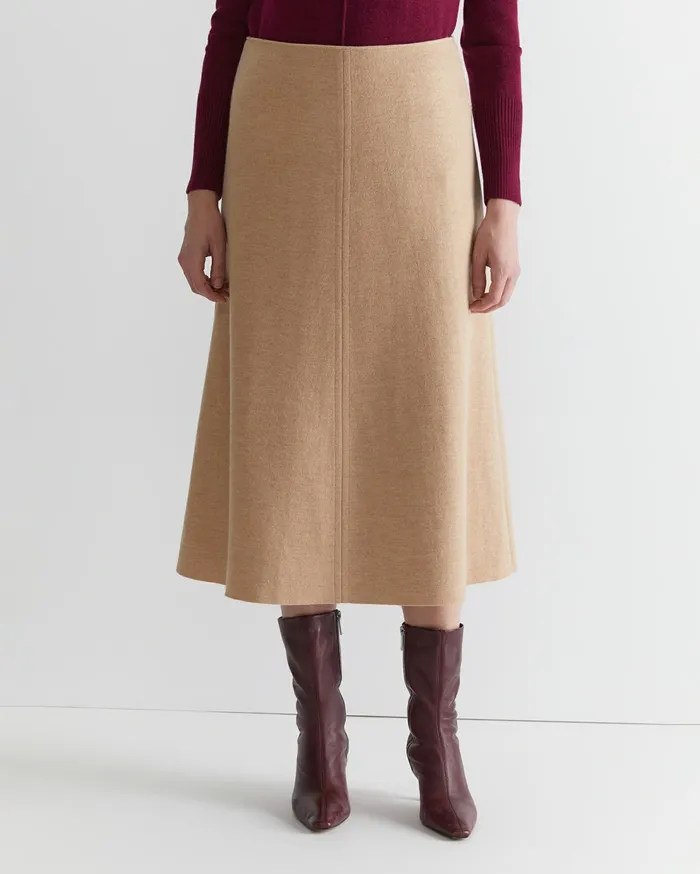 Sportscraft Kendra Wool Skirt Tan Women Skirts