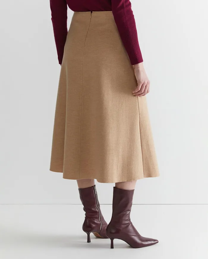 Sportscraft Kendra Wool Skirt Tan Women Skirts