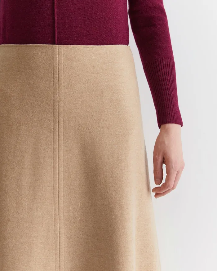Sportscraft Kendra Wool Skirt Tan Women Skirts