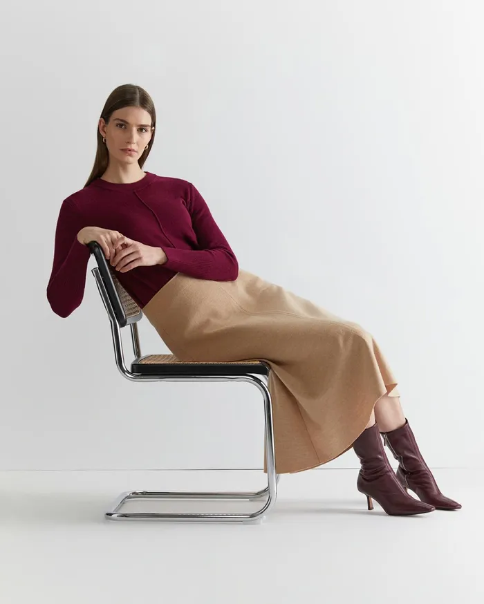 Sportscraft Kendra Wool Skirt Tan Women Skirts