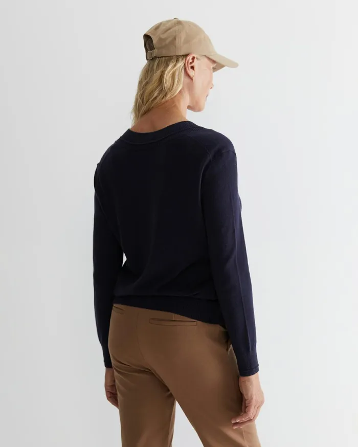Sportscraft Laurina Vneck Sweater Navy Women Knits and Cardigans