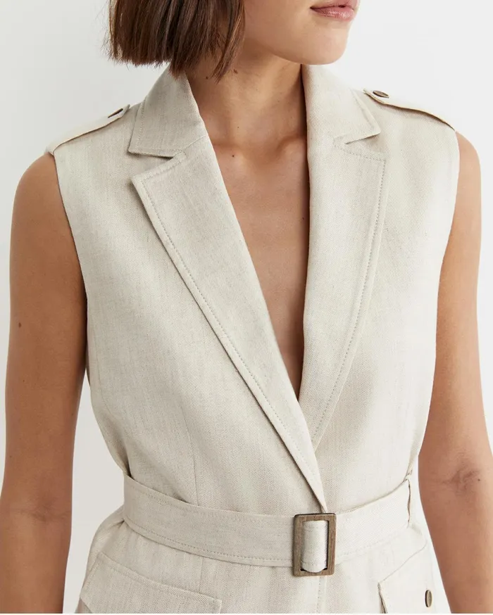 Sportscraft Lena Linen Safari Vest String Women Jackets and Vests