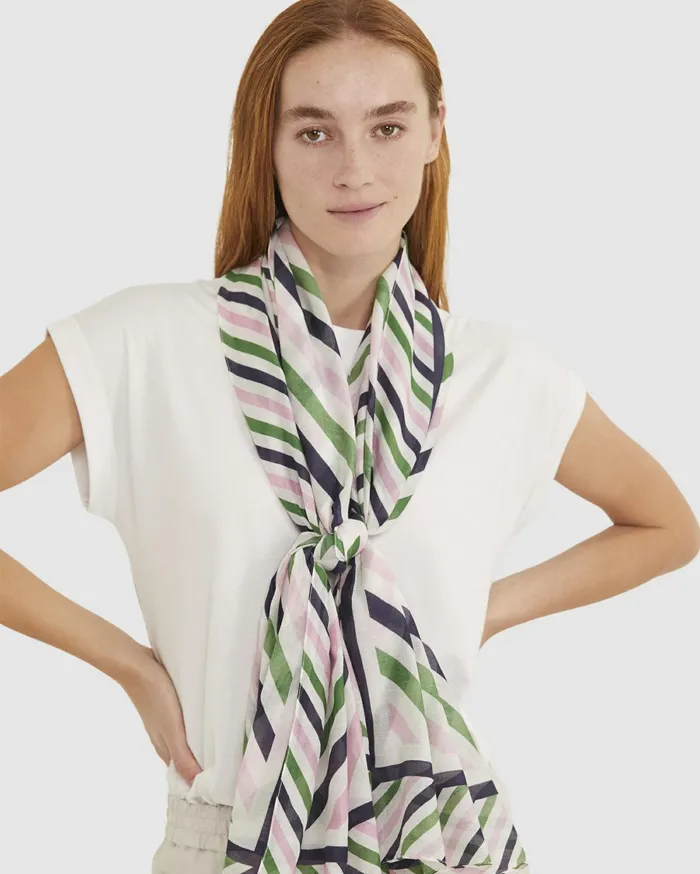 Sportscraft Lexi Cotton Silk Sarong Green Women Scarves