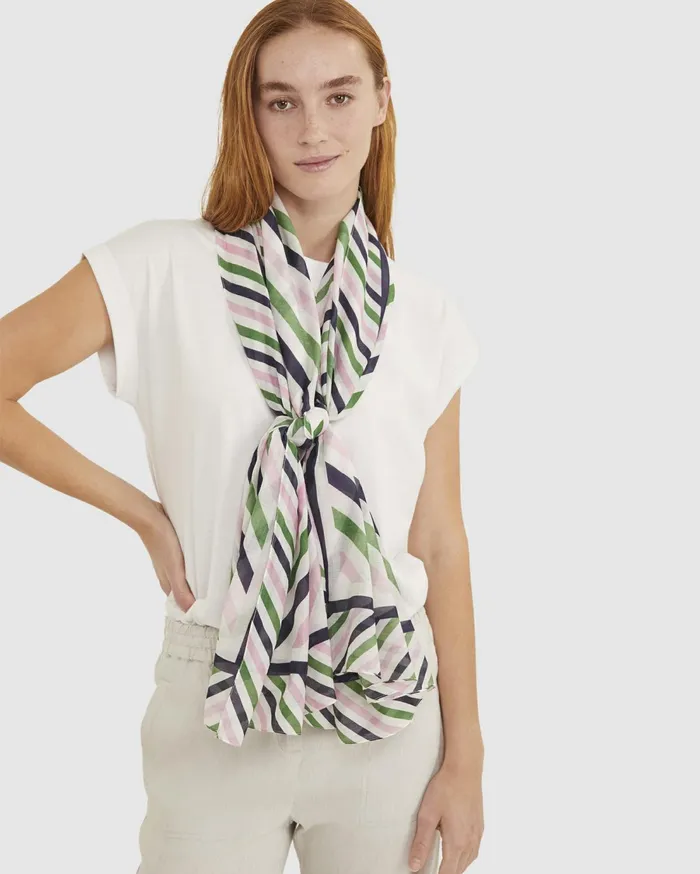 Sportscraft Lexi Cotton Silk Sarong Green Women Scarves