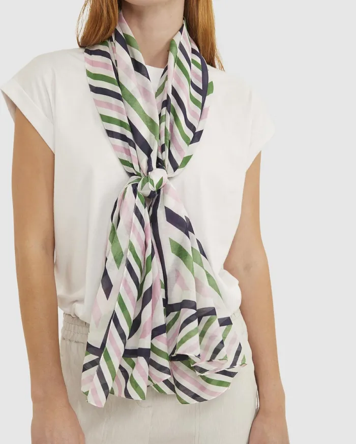 Sportscraft Lexi Cotton Silk Sarong Green Women Scarves