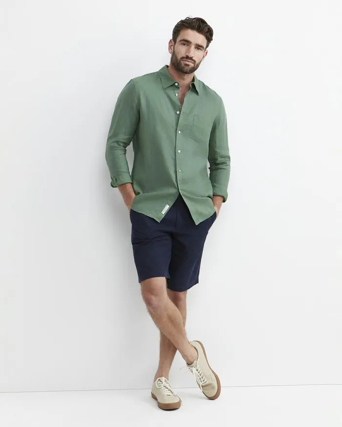 Sportscraft Long Sleeve Linen Shirt Elm Men Shirts