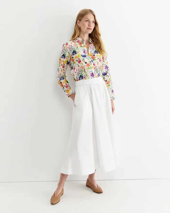 Sportscraft Lou Cotton Silk Shirt White Multi Women Shirts