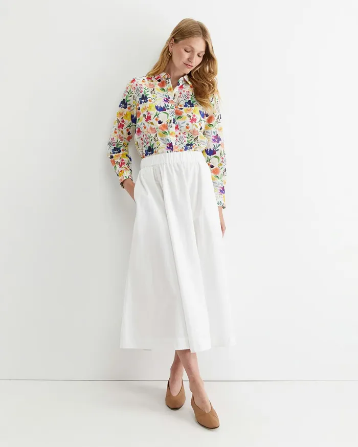 Sportscraft Lou Cotton Silk Shirt White Multi Women Shirts