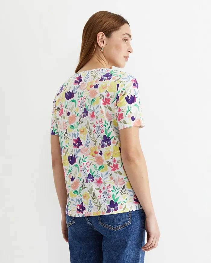 Sportscraft Lou Mercerised Tee White Multi Women Tops and Tees