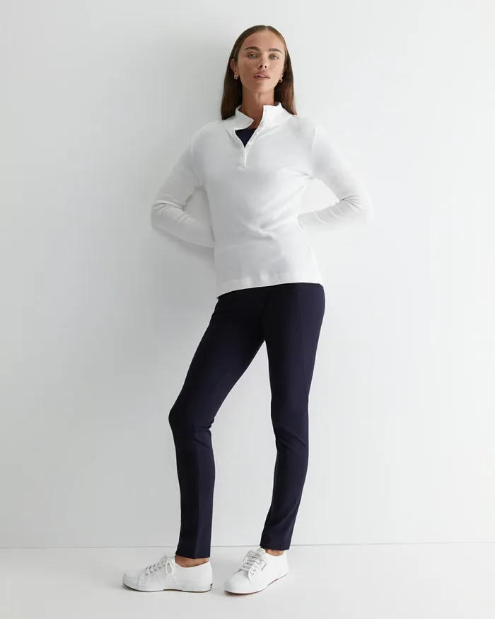 Sportscraft Lucy Funnel Neck Top Ivory Women Tops and Tees