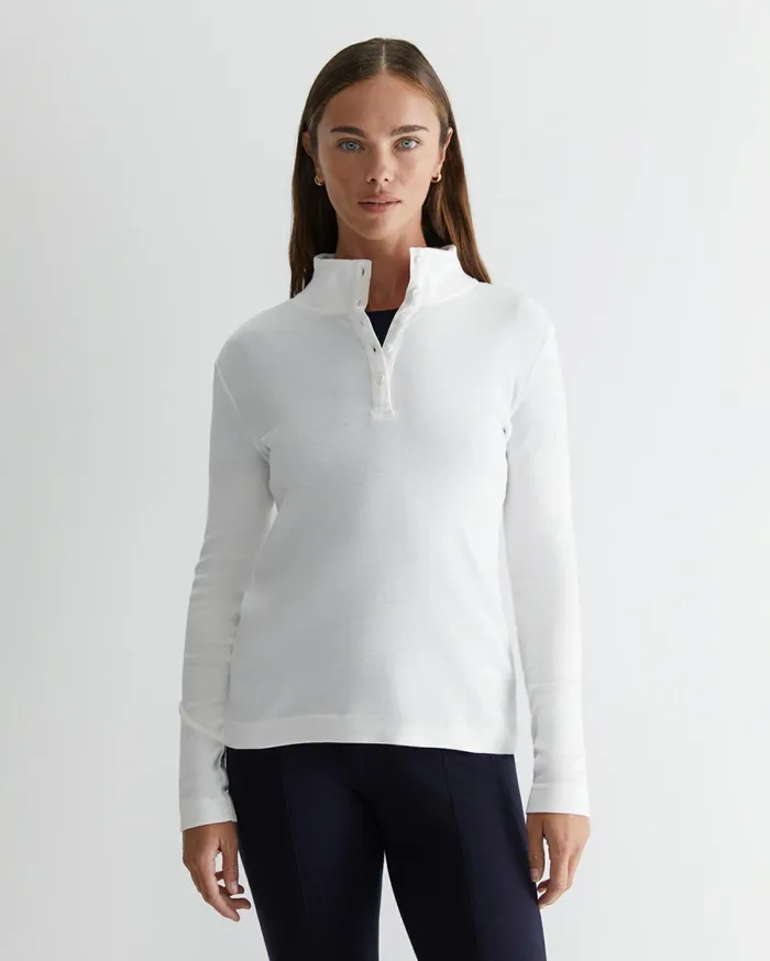Sportscraft Lucy Funnel Neck Top Ivory Women Tops and Tees