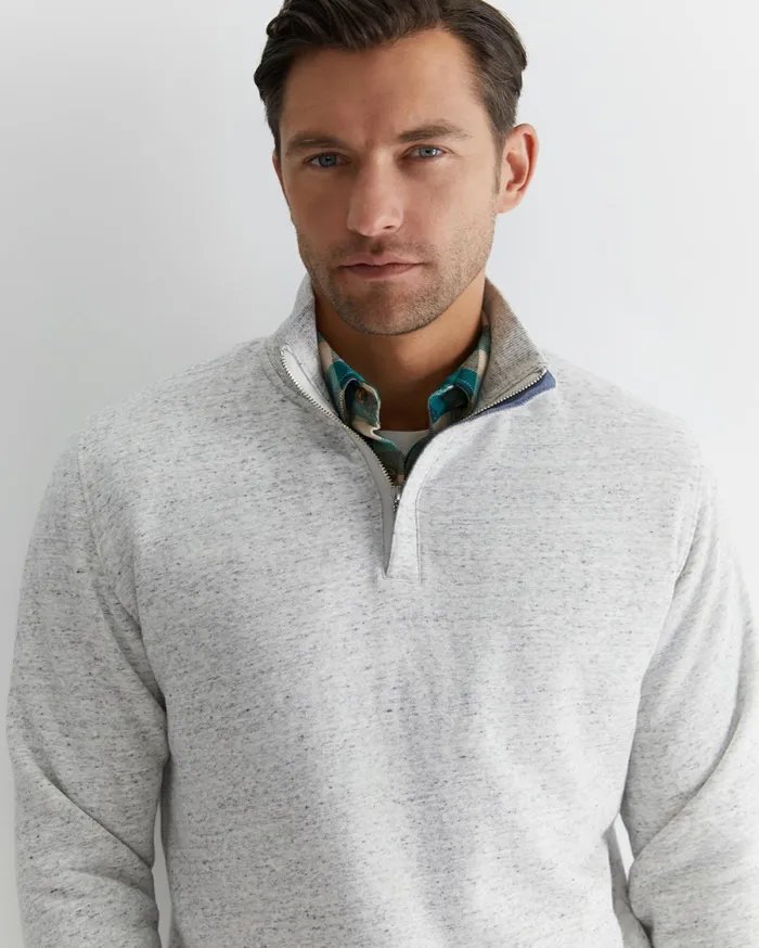 Sportscraft Mont Quarter Zip Oatmeal Men Knitwear