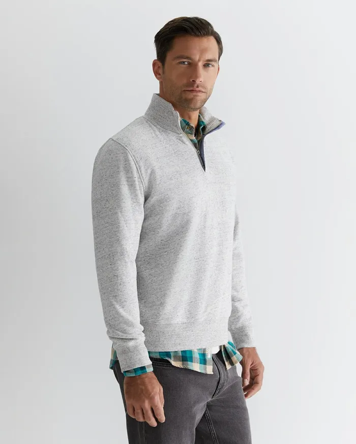 Sportscraft Mont Quarter Zip Oatmeal Men Knitwear