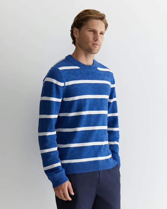 Sportscraft Oliver Stripe Knit Indigowhite Men Knitwear