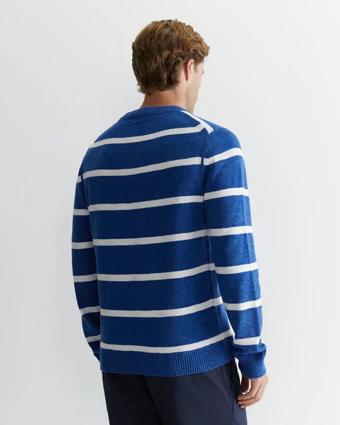 Sportscraft Oliver Stripe Knit Indigowhite Men Knitwear