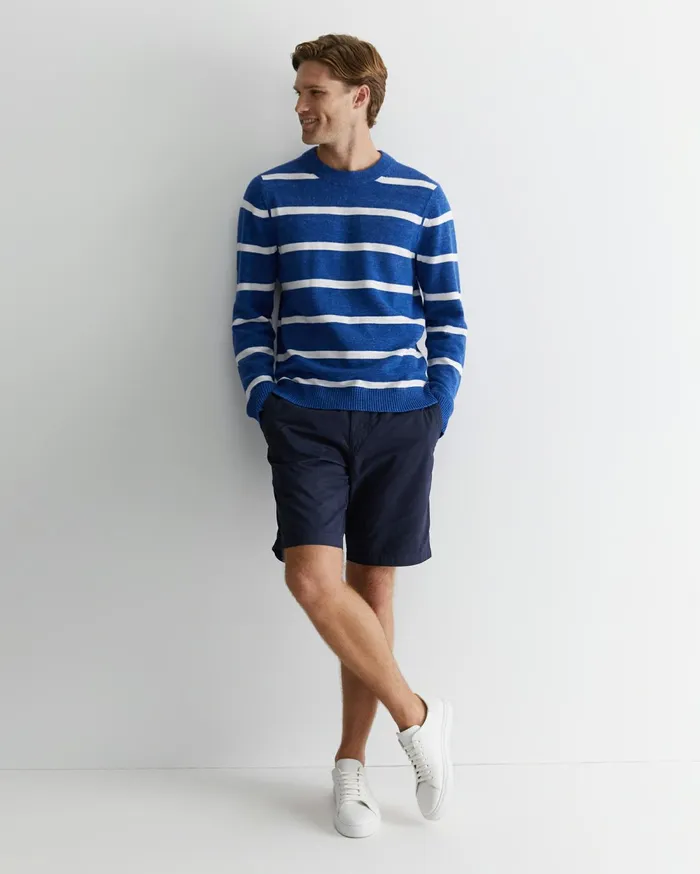 Sportscraft Oliver Stripe Knit Indigowhite Men Knitwear